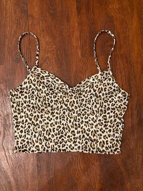 Forever 21 Leopard Print Cropped Bustier
